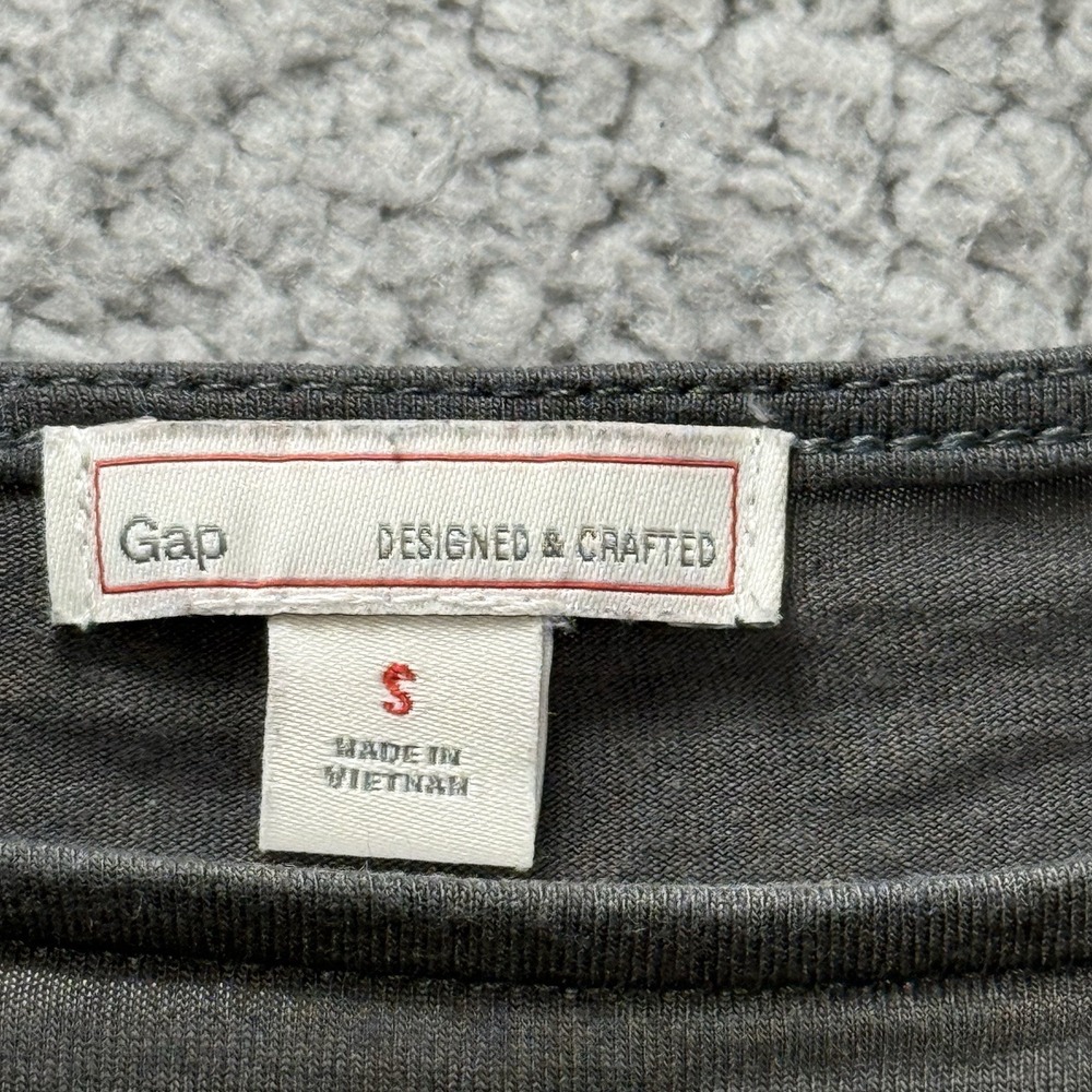 Gap Maternity Top Women's Size S Grey White Stripe Black Floral Design Soft - Picture 6 of 11